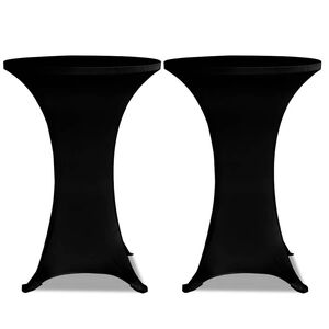 vidaXL Melns elastīgs galdauts stāvgaldiem 60 cm, 2 gab.