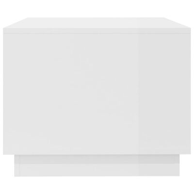 vidaXL kafijas galdiņš, spīdīgi balts, 102,5x55x44 cm, skaidu plāksne