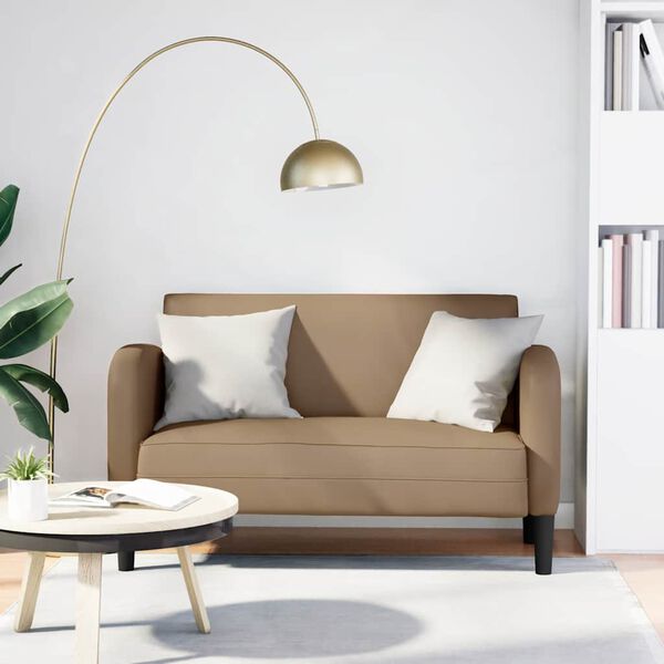vidaXL Loveseat dīvāns, kapučīno krāsas, 110 cm, mākslīgā āda