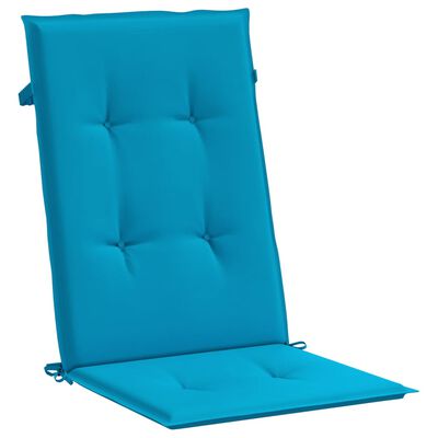 vidaXL dārza krēslu spilveni, 6 gab., zili, 120x50x3 cm, audums