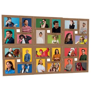 vidaXL kolāžas foto rāmis, 24x(10x15 cm) attēliem, gai&scaron;i brūns MDF