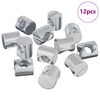 vidaXL Cilindra uzgriežņi 12 pcs Sudraba M6 x 12 mm Metāls