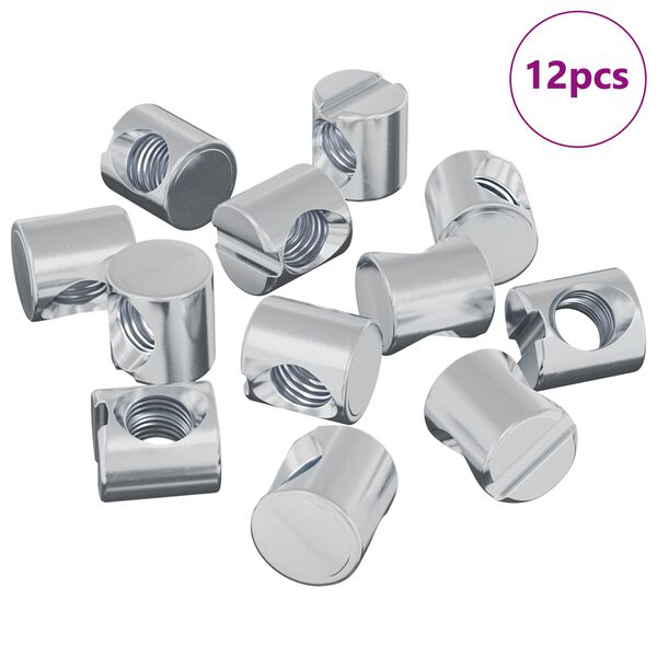 vidaXL Cilindra uzgriežņi 12 pcs Sudraba M6 x 12 mm Metāls