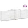 vidaXL arkveida gabiona grozi, 20gb., 400x30x120/140cm, cinkota dzelzs