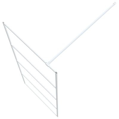 vidaXL dušas siena, caurspīdīgs ESG stikls, 80x195 cm, balta