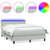 vidaXL atsperu gulta ar matraci, LED, gai&scaron;i pelēka samts, 160x210 cm