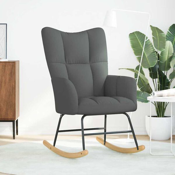 vidaXL &scaron;ūpuļkrēsls, tum&scaron;i pelēks audums