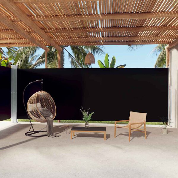 vidaXL izvelkama sānu markīze, melna, 220x1000 cm