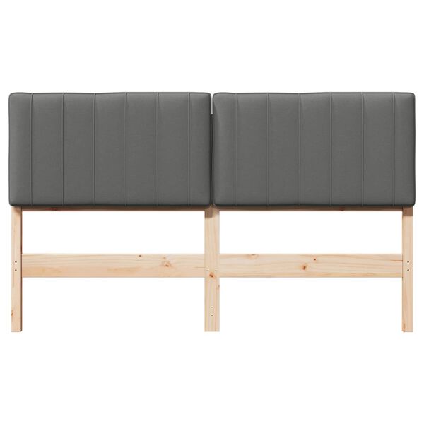 vidaXL Mīkstināts gultas galvgalis Brūna un gai&scaron;i pelēka 160 cm