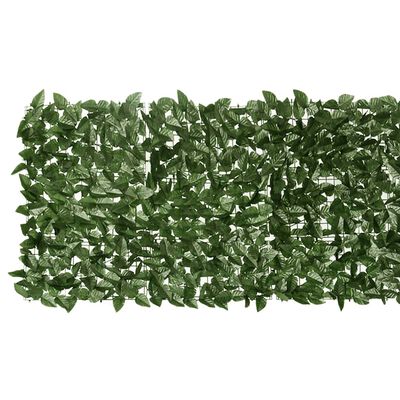 vidaXL balkona aizslietnis ar tumši zaļām lapām, 400x75 cm