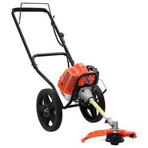 vidaXL krūmgriezis ar riteņiem, oranžs, 52 cm&sup3;, 1,45 kW