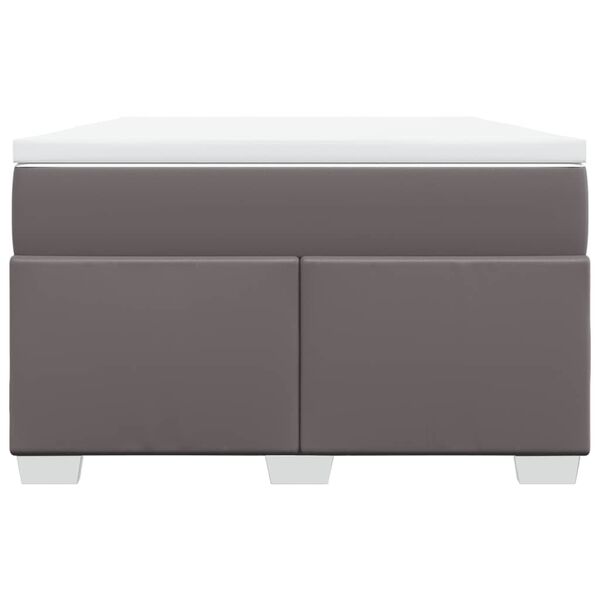 vidaXL atsperu gulta ar matraci, pelēka, 120x200 cm, mākslīgā āda