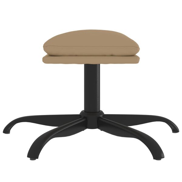 vidaXL kājsoliņ&scaron;, 60x60x36 cm, kapučīno krāsas mākslīgā āda