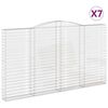 vidaXL arkveida gabiona grozi, 7 gb., 400x30x220/240cm, cinkota dzelzs