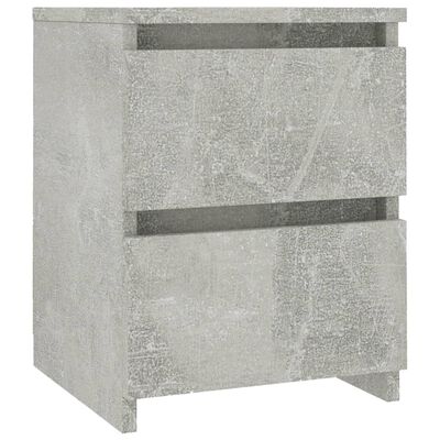 vidaXL naktsskapītis, 30x30x40 cm, betona pelēks, skaidu plāksne