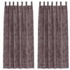 vidaXL Samta aizkari ar aizkariem 2 pcs Brūna 260 x 140 cm Samts