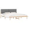vidaXL Gultas rāmis ar polsterētu galvas balstu Gai&scaron;i pelēks