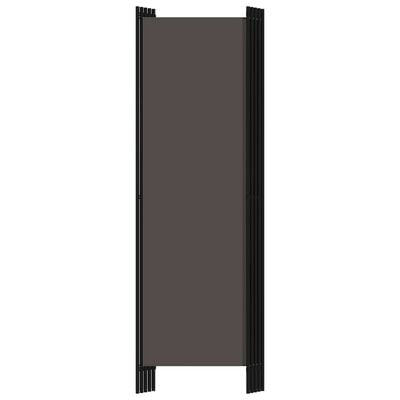 vidaXL 5-paneļu istabas aizslietnis, antracītpelēks, 250x180 cm