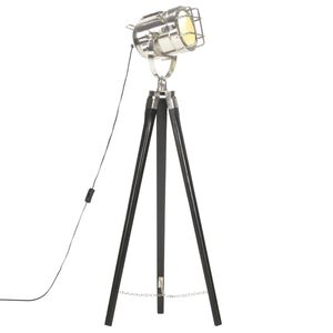 vidaXL grīdas lampa uz statīva, melns mango masīvkoks, 97 cm
