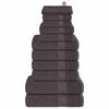 vidaXL 12-daļīgs dvieļu komplekts FROGN, antracīta krāsā, 360 g/m&sup2;