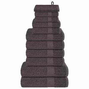 vidaXL 12-daļīgs dvieļu komplekts FROGN, antracīta krāsā, 360 g/m&sup2;