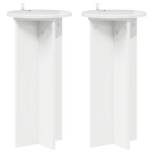 vidaXL Augu statīvs 2 pcs Spīdīgi balts 29,5 x 29,5 x 60 cm