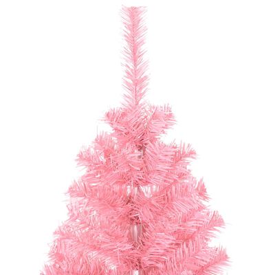 vidaXL mākslīgā Ziemassvētku egle ar statīvu, rozā, 120 cm, PVC
