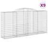 vidaXL arkveida gabiona grozi, 9 gb., 300x50x140/160cm, cinkota dzelzs