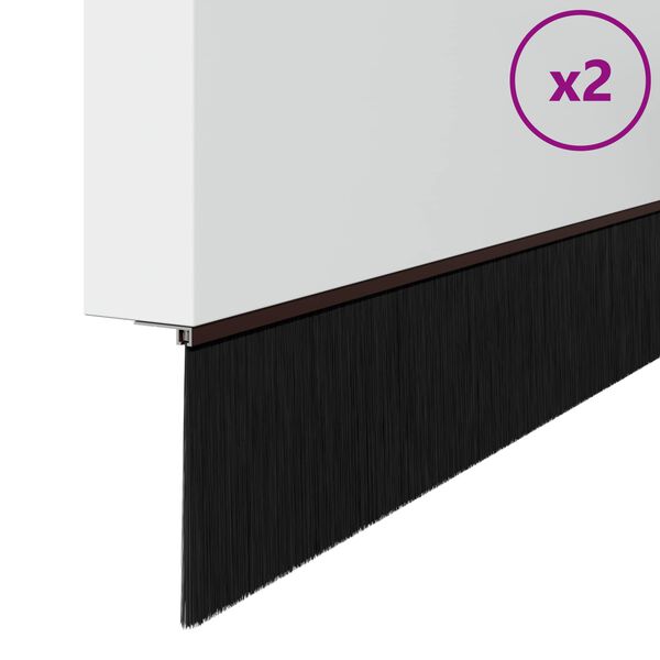 vidaXL Pa&scaron;līpojo&scaron;as durvju birstes 2 pcs Brūna 100 cm