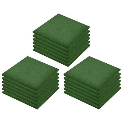 vidaXL drošības flīzes, 18 gab., zaļas, 50x50x3 cm, gumija