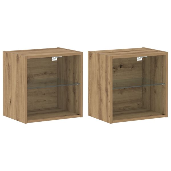 vidaXL Peldējošais plaukts ar plauktu 2 pcs Brūna 40 x 28,5 x 40 cm
