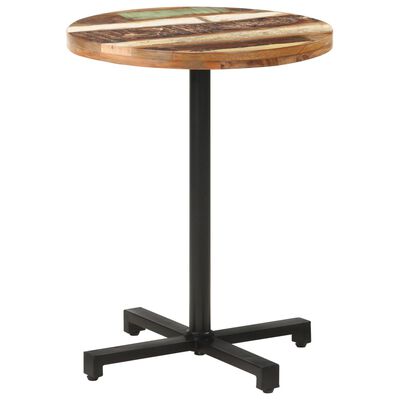 vidaXL bistro galds, apaļš, Ø60x75 cm, pārstrādāts masīvkoks