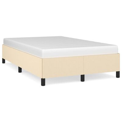 vidaXL gultas rāmis, krēmkrāsas, 120x190 cm, audums