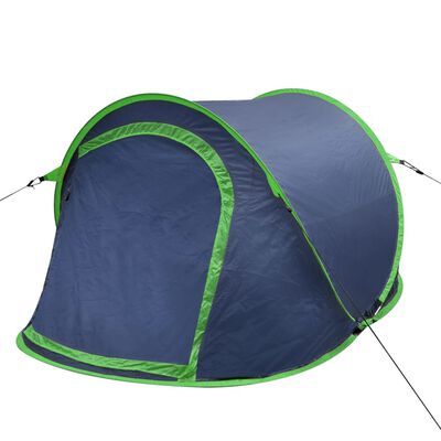 vidaXL ātri saliekama dizaina telts, 2 personām, tumši zila/zaļa