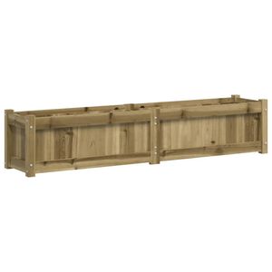 vidaXL dārza puķu kaste, 150x31x31 cm, impregnēts priedes koks