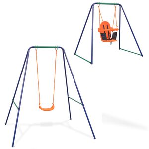 vidaXL vienvietīgās &scaron;ūpoles un mazuļu &scaron;ūpoles, 2- vienā, oranžas