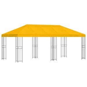 vidaXL Dārza Paviljons 6 x 3 m Dzeltena Poliesters un tērauds 190 gsm