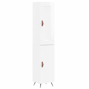 vidaXL augstais skapītis, balts, 34,5x34x180 cm, inženierijas koks