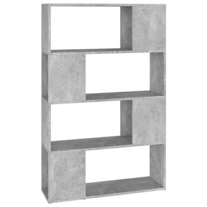 vidaXL grāmatu plaukts, 80x24x124,5cm betona pelēks, inženierijas koks