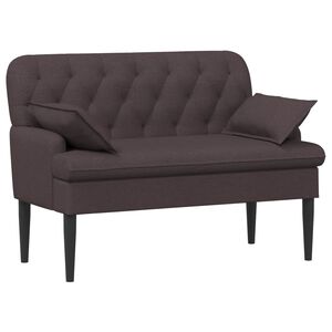 vidaXL Divvietīga mēbele ar pogu pūkām Tum&scaron;i brūna 111 x 68 x 80 cm