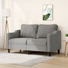 vidaXL divvietīgs dīvāns, tum&scaron;i pelēks audums, 140 cm