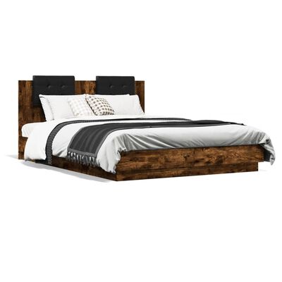 vidaXL gultas rāmis ar galvgali, ozolkoka krāsā, 120x200 cm