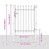 vidaXL žoga vārti ar ar pīķiem aug&scaron;pusē, melni, 1x1,2 m, tērauds