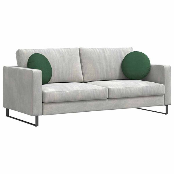 vidaXL Sēdvietas spilventiņi 2 pcs Tumši zaļš Ø 40 cm Korduroja audums