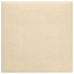 vidaXL Sienas galvgals 12 gab. 30 x 30 cm Krēmkrāsa audums