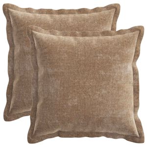 vidaXL Spilvenu pārvalks 2 gab. HOUTEN Brūna 30 x 30 cm &Scaron;enila audums