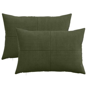 vidaXL Spilvenu pārvalks 2 pcs ALMELO Zaļa 30 x 50 cm kordurojs