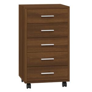 vidaXL atvilktņu skapītis ar ritenī&scaron;iem, ozolkoka, inženierijas koks