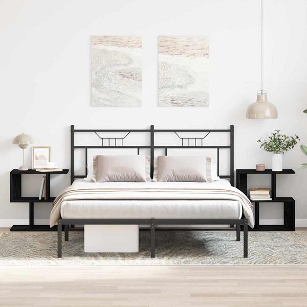 vidaXL Nakts skapītis 2 pcs Melns ozolkoks 50 x 30 x 51,5 cm