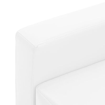 vidaXL trīsvietīgs dīvāns, balta mākslīgā āda